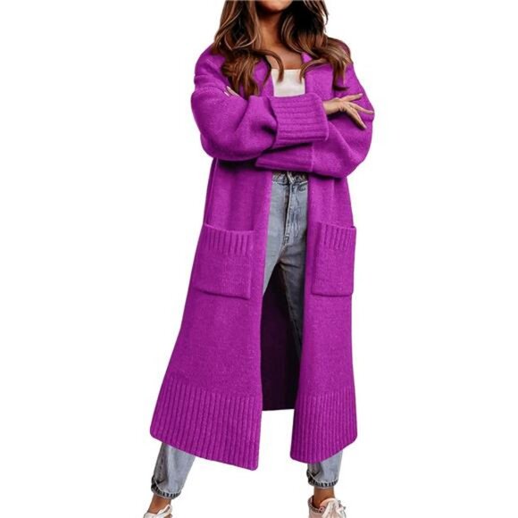 Cardigan Sweaters for Women Purple - Picture 1 of 5